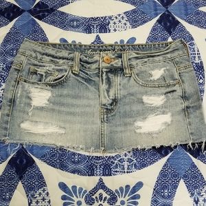 American eagle denim mini skirt size 2 distressed